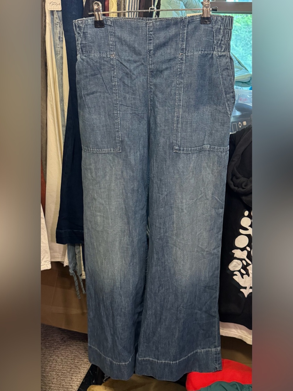 NWT Free People We The Free Breezy Denim Pull-On Jeans- cobalt dark blue - SMALL - Picture 9 of 11